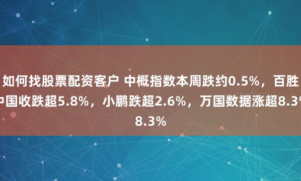 如何找股票配资客户 中概指数本周跌约0.5%，百胜中国收跌超5.8%，小鹏跌超2.6%，万国数据涨超8.3%