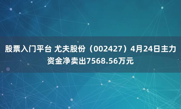 股票入门平台 尤夫股份（002427）4月24日主力资金净卖出7568.56万元