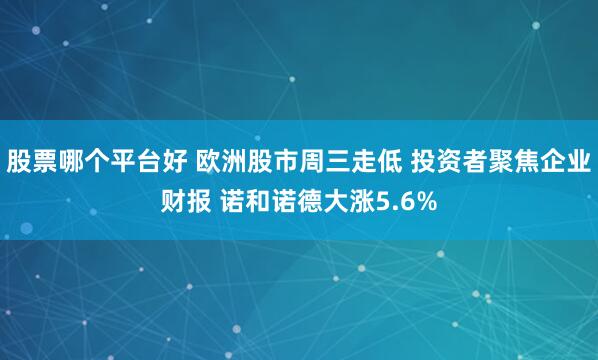 股票哪个平台好 欧洲股市周三走低 投资者聚焦企业财报 诺和诺德大涨5.6%