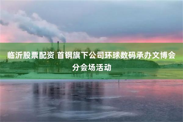 临沂股票配资 首钢旗下公司环球数码承办文博会分会场活动