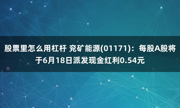 股票里怎么用杠杆 兖矿能源(01171)：每股A股将于6月18日派发现金红利0.54元