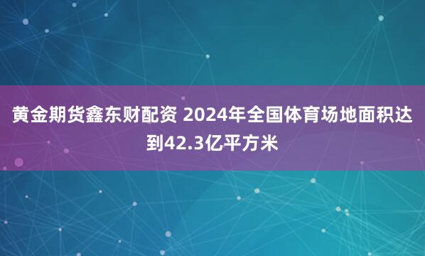 黄金期货鑫东财配资 2024年全国体育场地面积达到42.3亿平方米