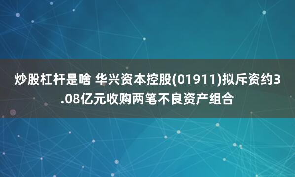 炒股杠杆是啥 华兴资本控股(01911)拟斥资约3.08亿元收购两笔不良资产组合